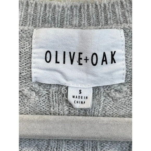 Olive+Oak Womens Small Gray Nylon Blend V Neck Cozy Casual Dress - Picture 3 of 16